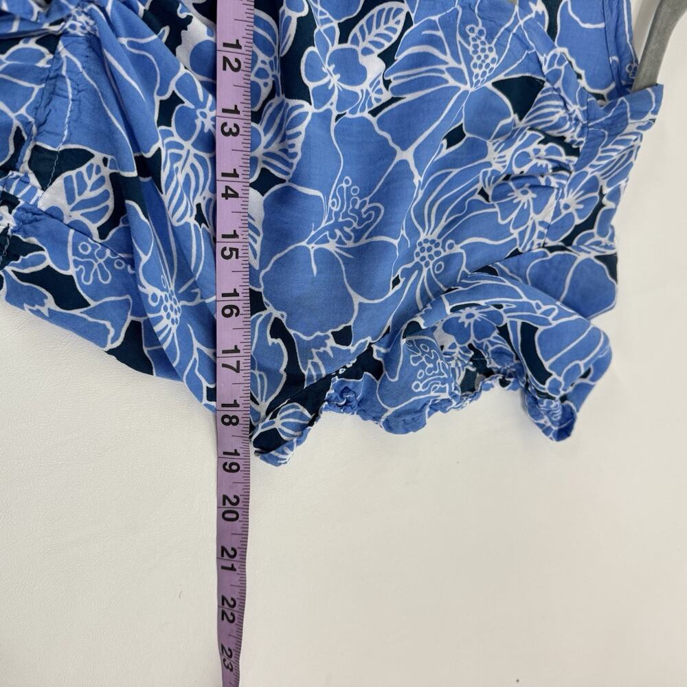 Bali Voile Tropical Dress Floral Wood Button Tie Waist Medium Beach Resort Wear - Picture 8 of 11